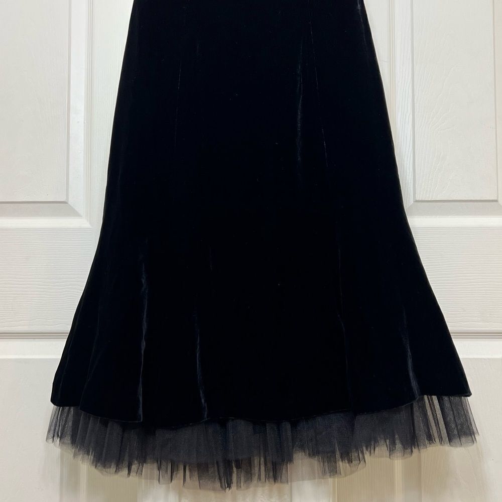 Talbots Black Velvet Tulle Strapless Dress Size 6 - Picture 6 of 14
